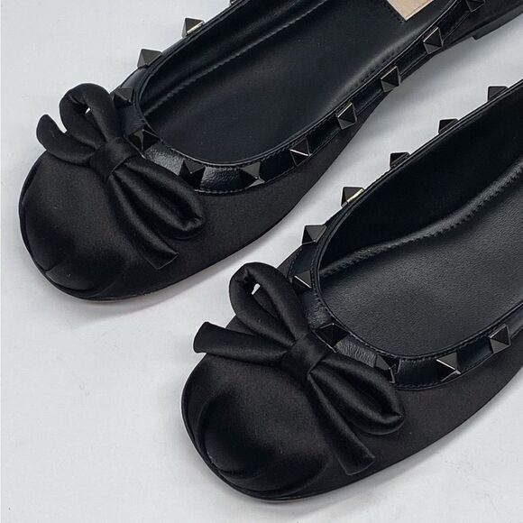 Valentino Garavani Rockstud Satin Ballerina Flats size 36.5 - Picture 10 of 14